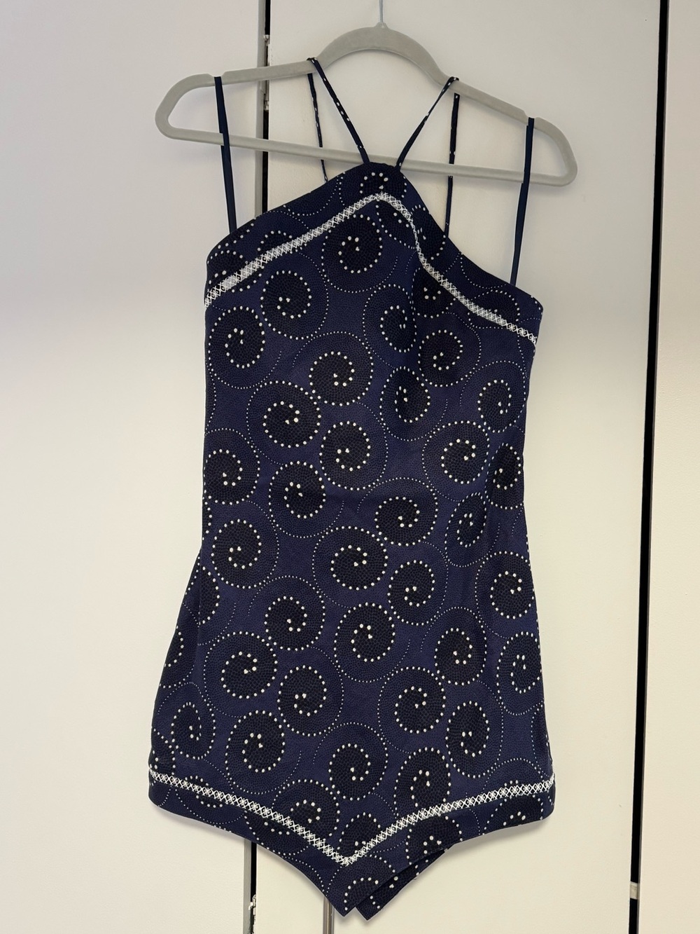 Staud Megan Halter Mini Dress (Navy/Whirlpool) - Picture 2 of 5